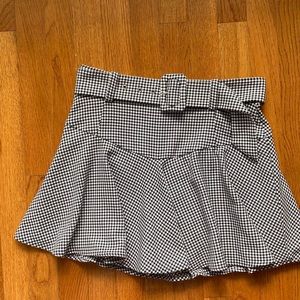 Zara ruffle checkered mini skirt